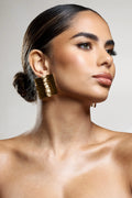 Serengeti | Gold Hammered Square Statement Earrings