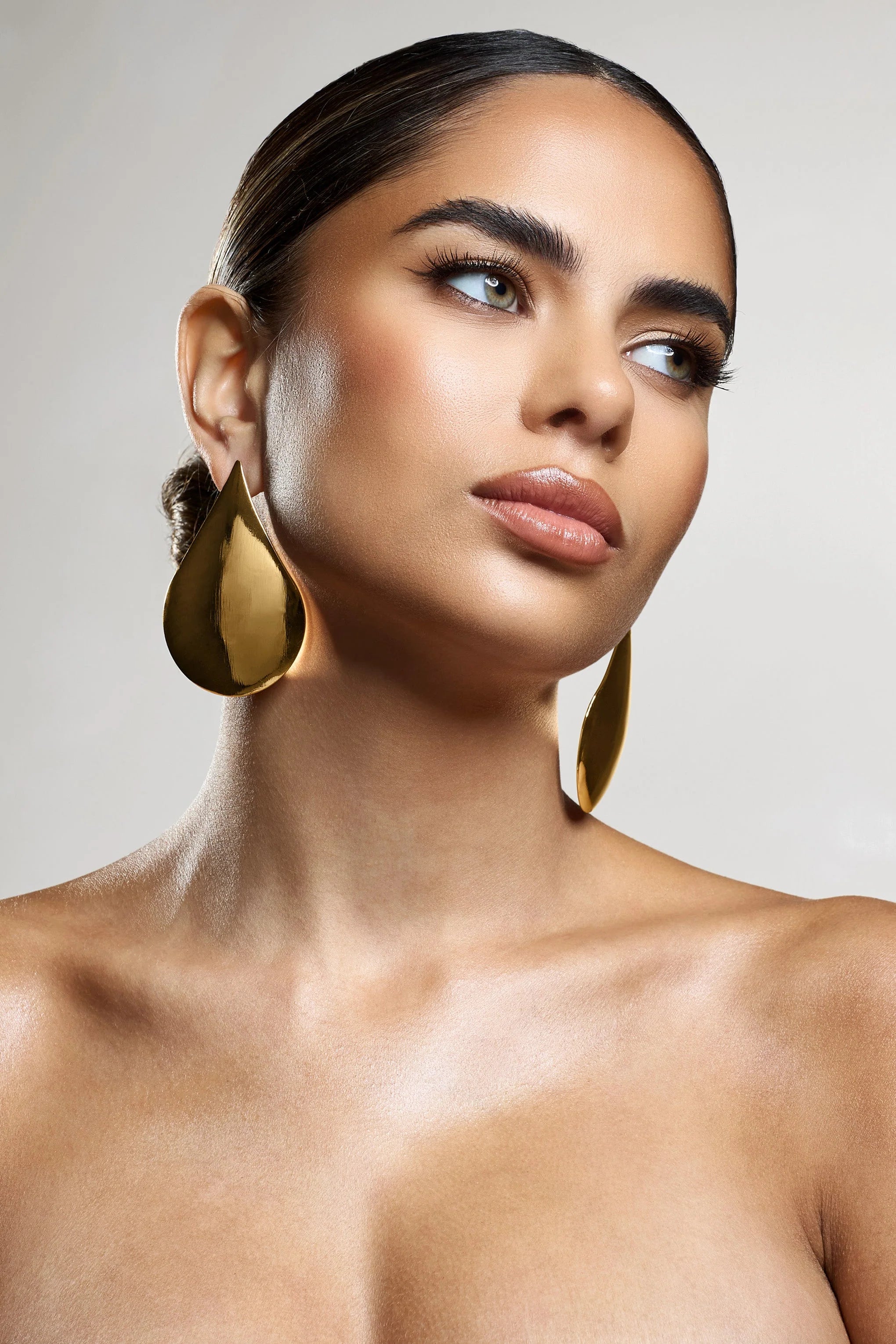 Malin | Gold Statement Teardrop Earrings