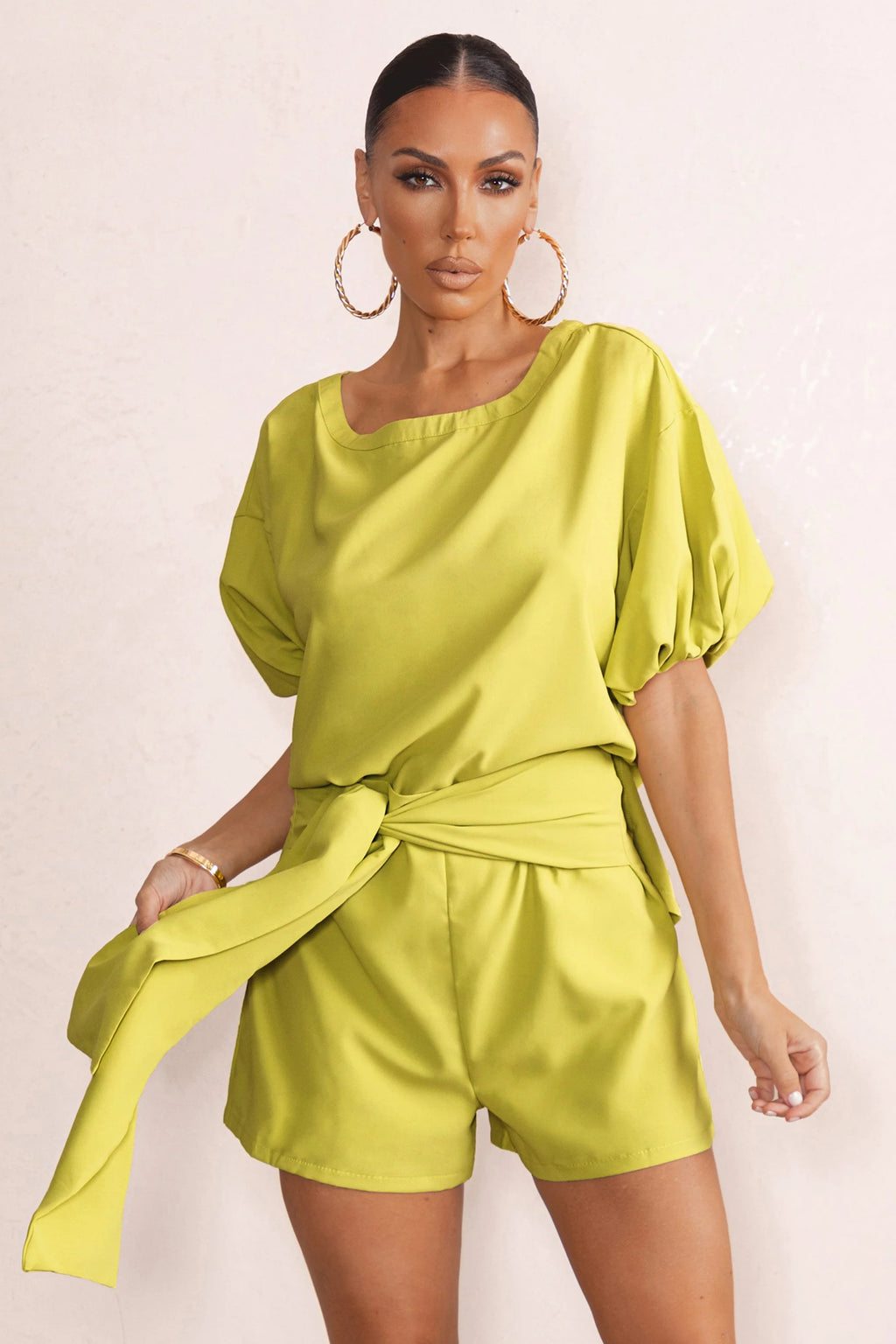 Watch Me | Lime Green Dipped Hem T-Shirt