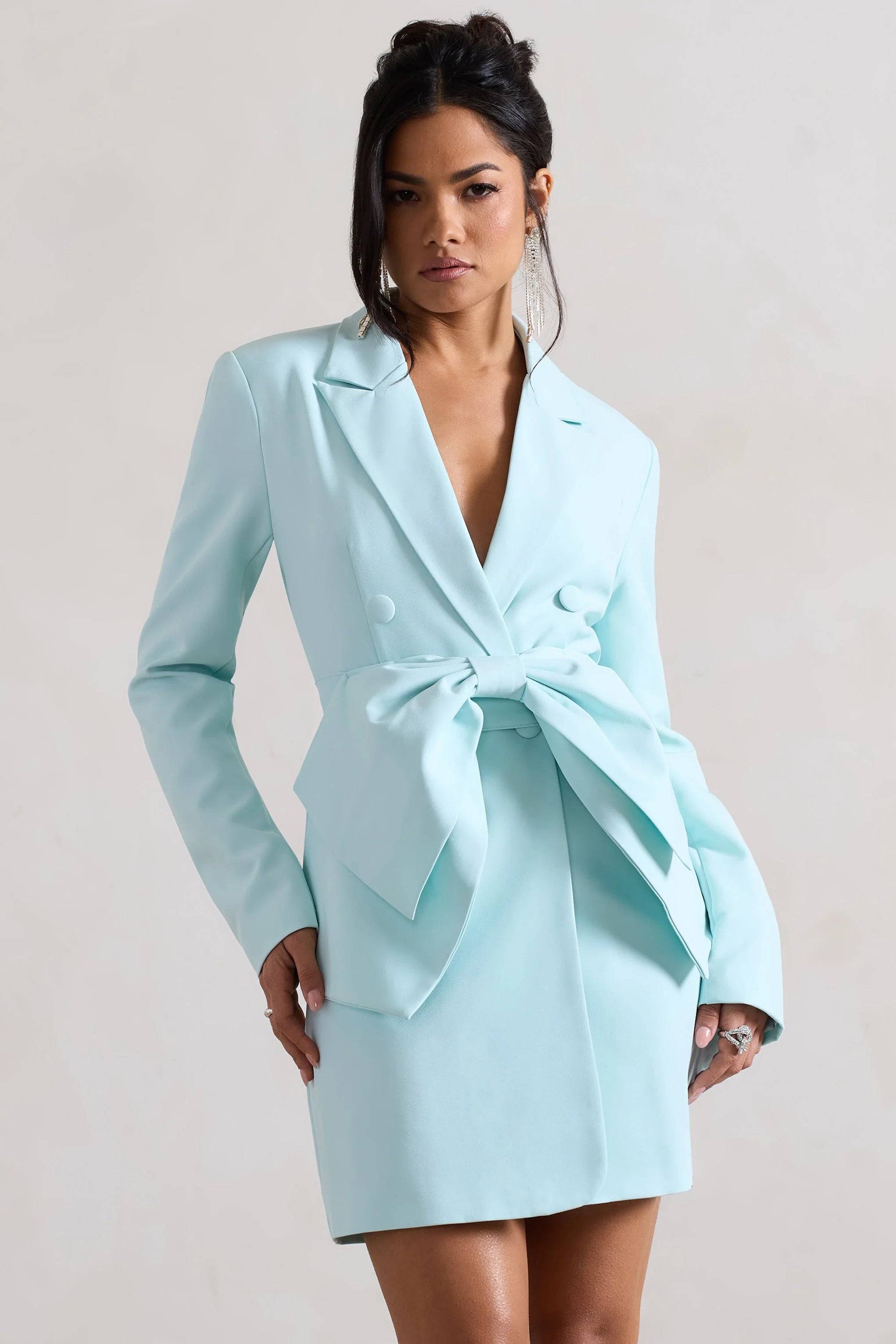 Prized | Iced Green Tailored Blazer Dress With Bow