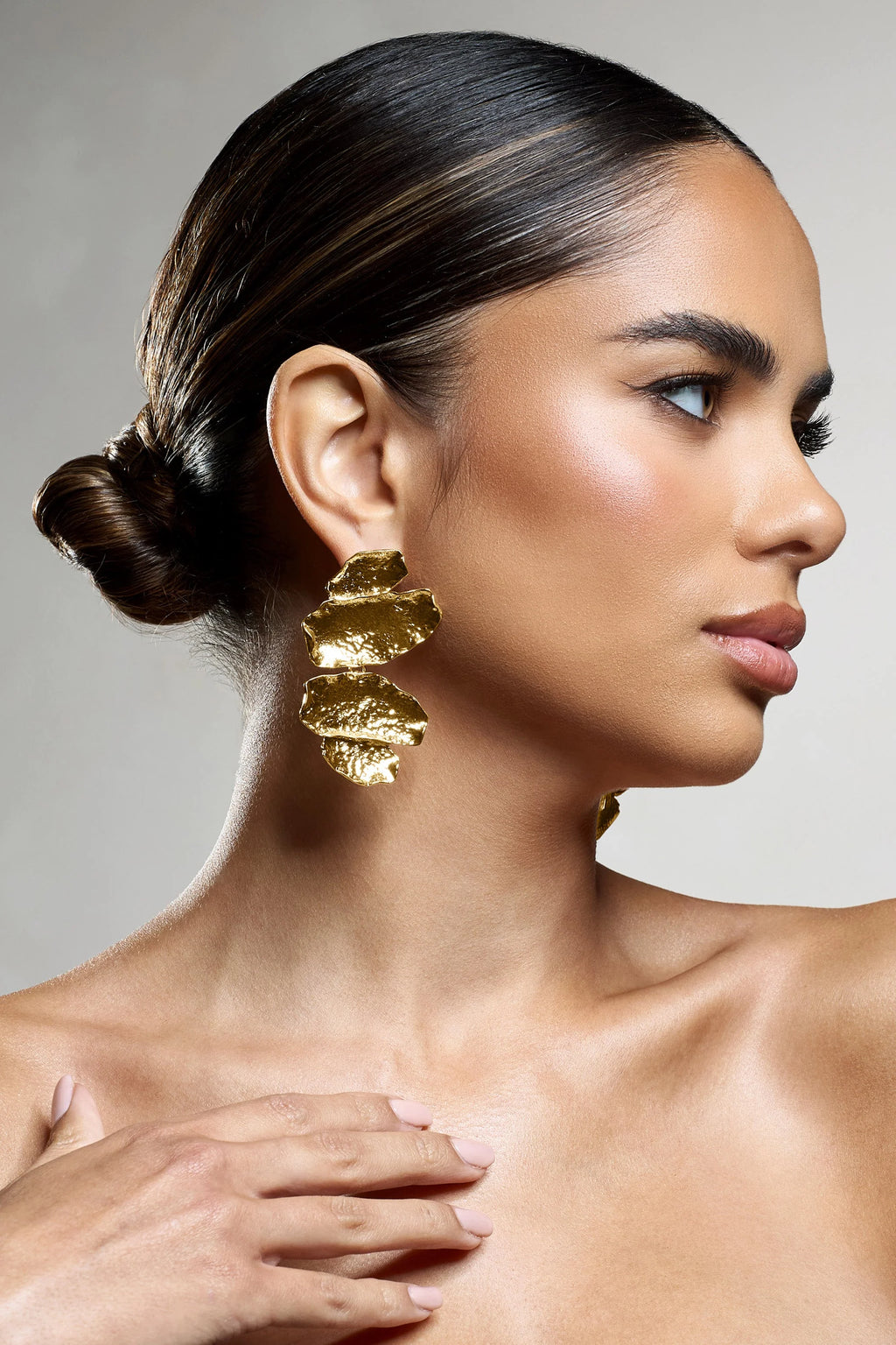 Sierra Madre | Gold Textured Abstract Drop Earrings