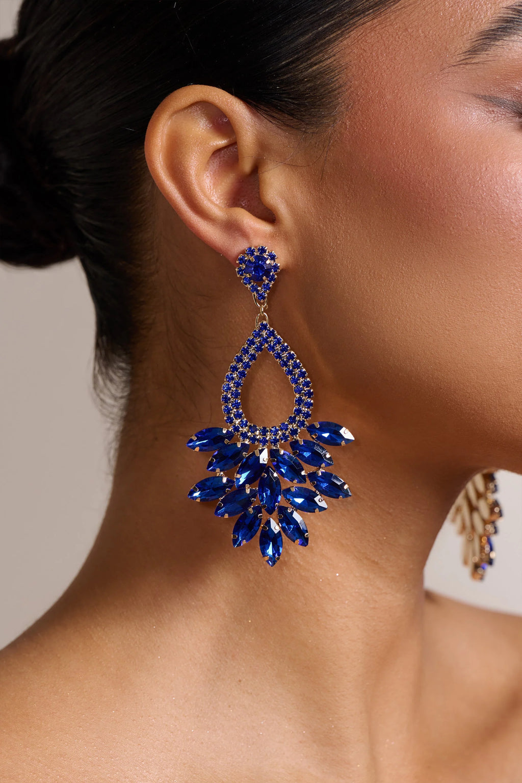 Sheridan | Blue Diamante Statement Earrings