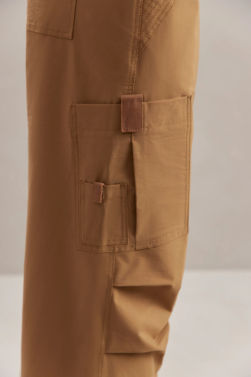 Tall Wide Leg Cargo Trousers in Tan