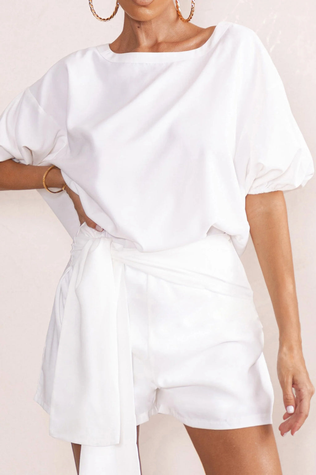 Watch Me | White Dipped Hem T-Shirt