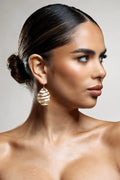 Maui | Gold Textured Abstract Dangle Earrings