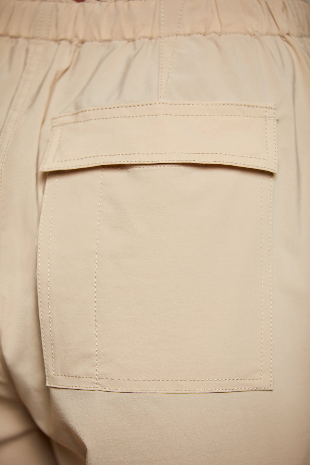Petite Wide Leg Cargo Trousers in Beige