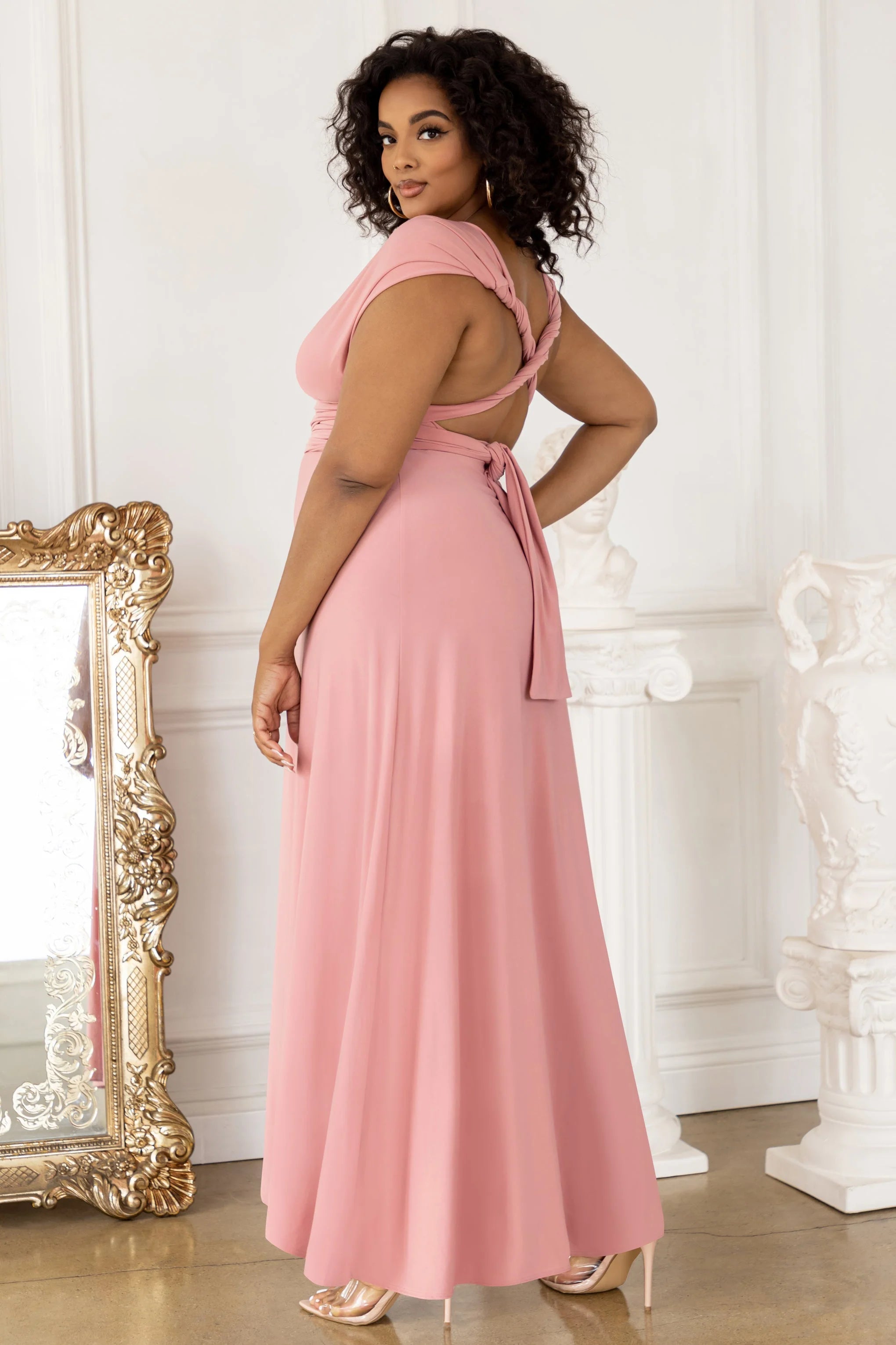 One Of A Kind | Plus Blush Multiway Maxi Dress