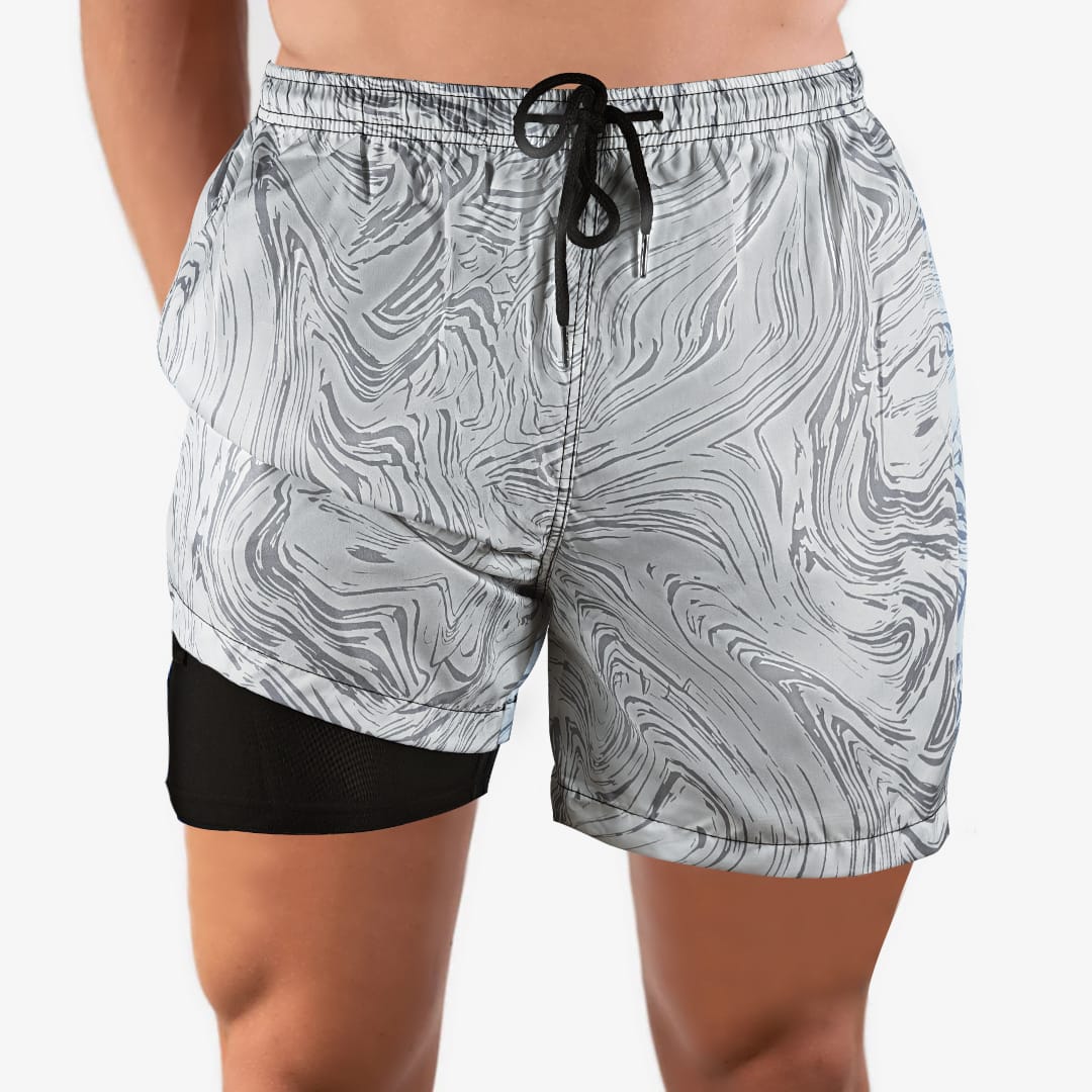 Ocean Currents - 6 Mid-Length Hybrid Shorts