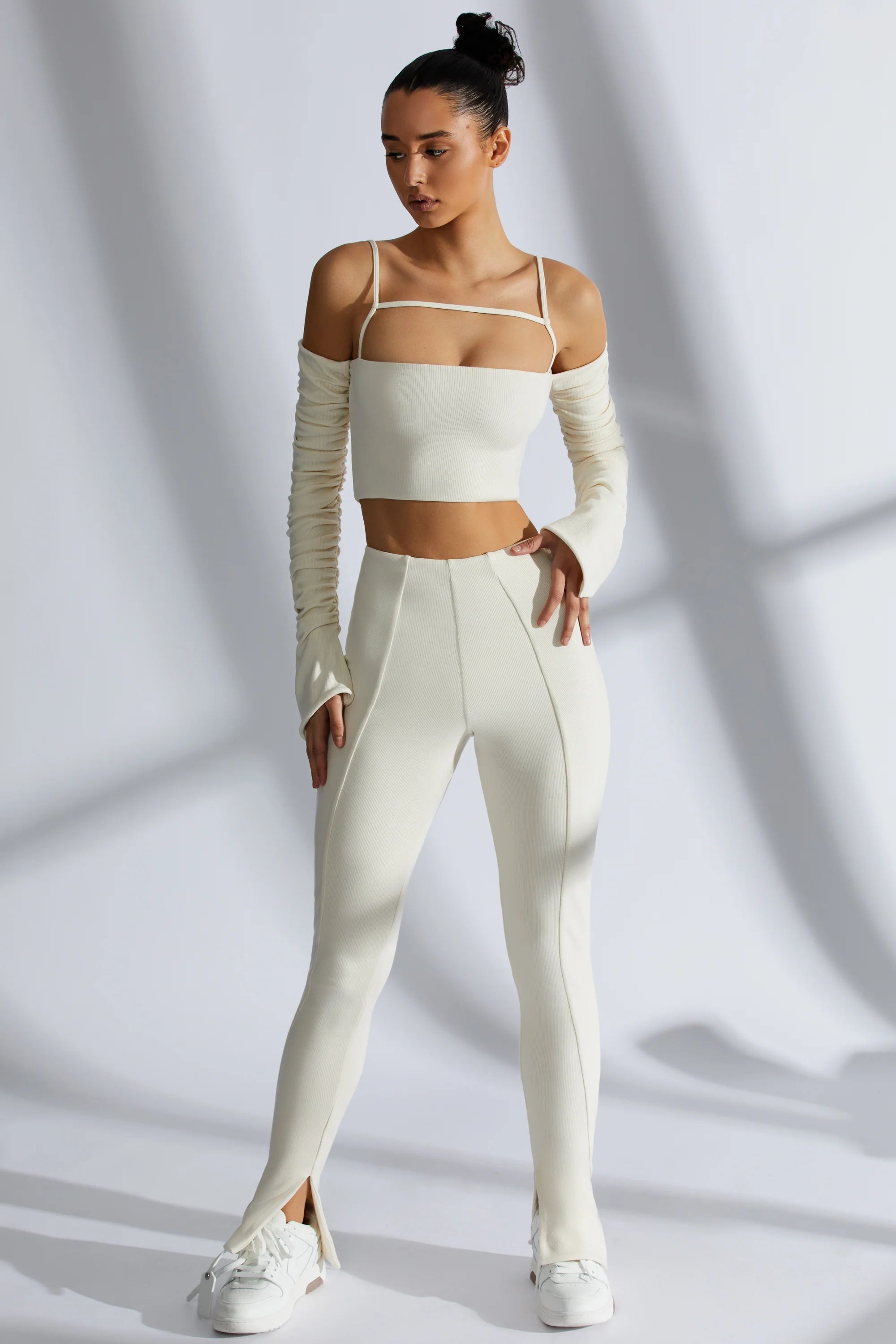 Ribbed Leggings in Ivory