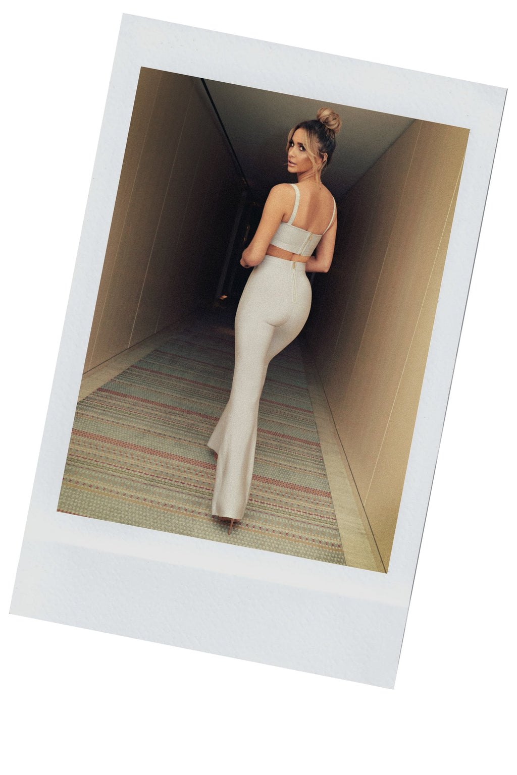 Too Good For You High Waisted Bandage Flare Trousers in Grey