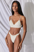 Cancel Your Plans Cotton Thong in Ivory