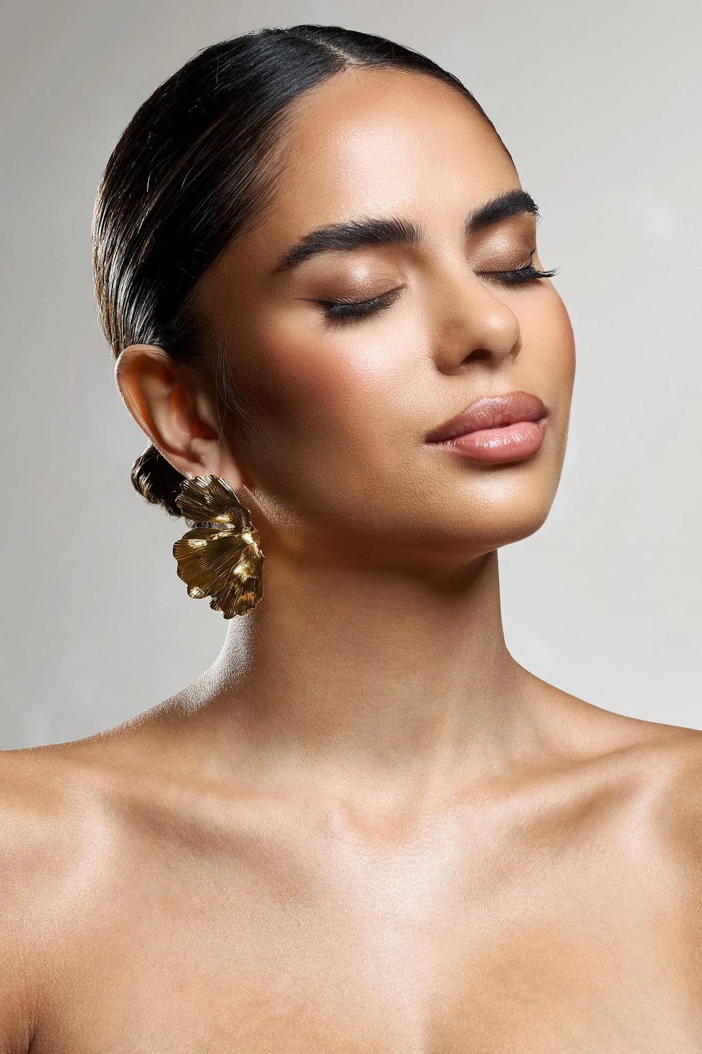 Banyan | Gold Abstract Statement Leaf Earrings