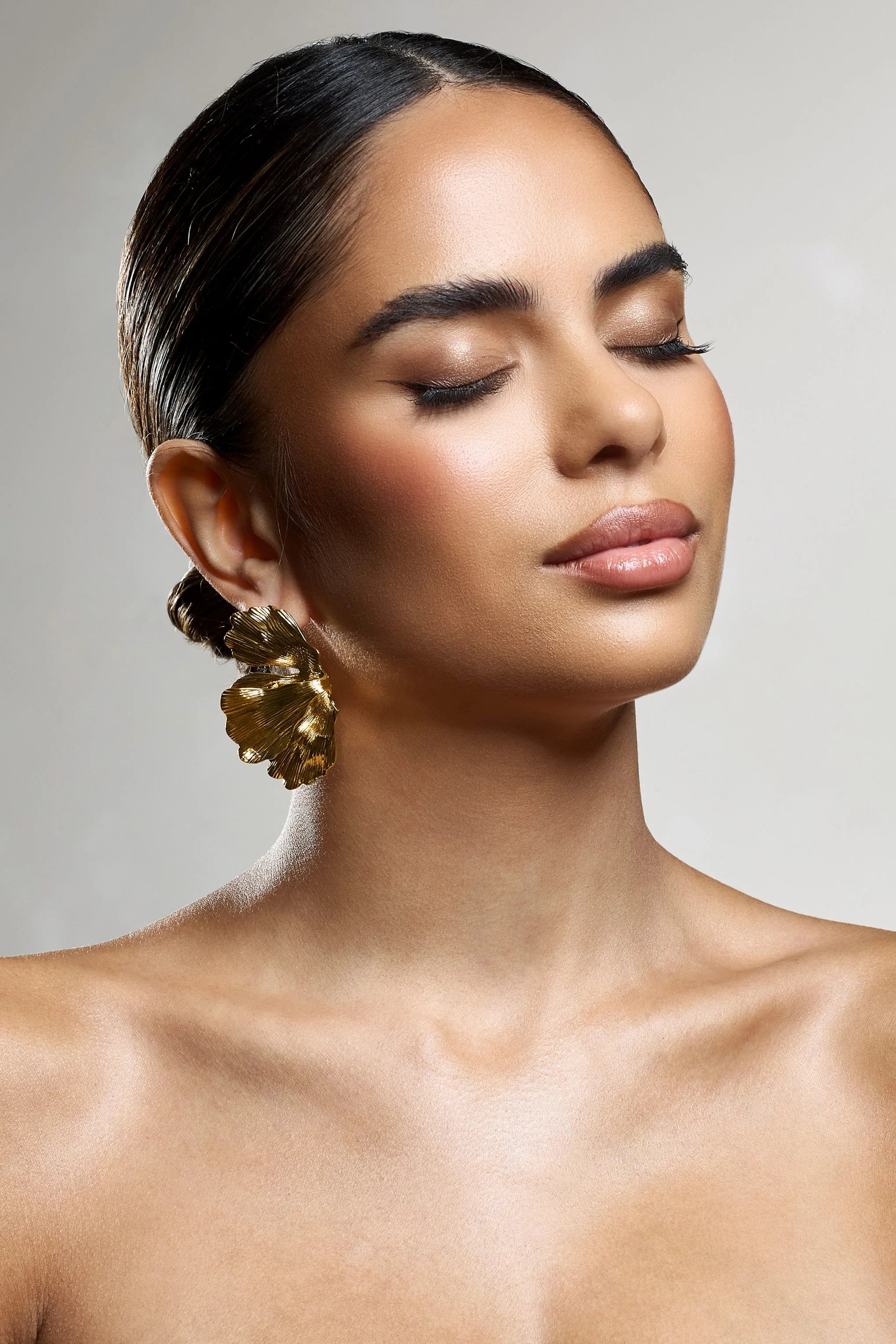 Banyan | Gold Abstract Statement Leaf Earrings