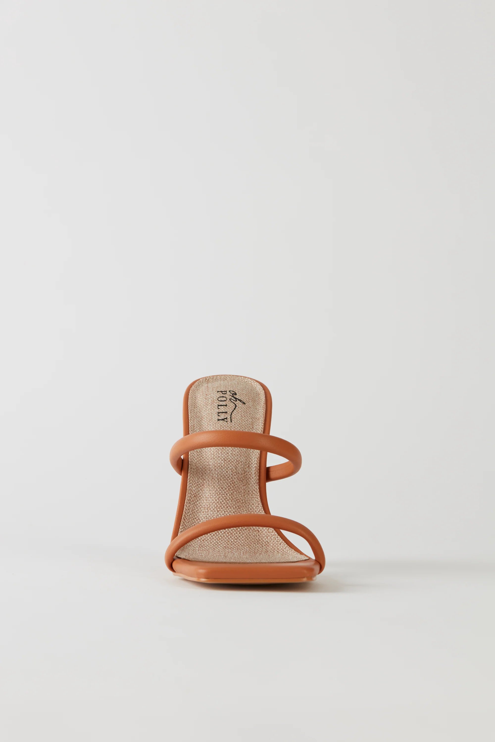Leatherette Mule Heels in Tan