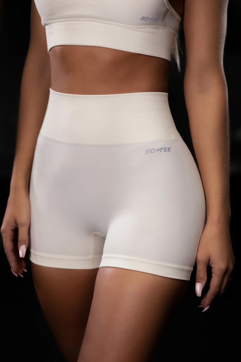 No Limits Seamless High Waisted Shorts in Cream