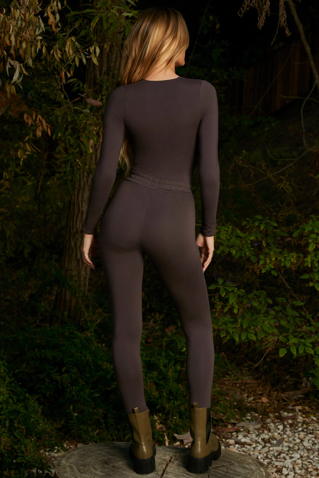 High Waisted Leggings in Brown