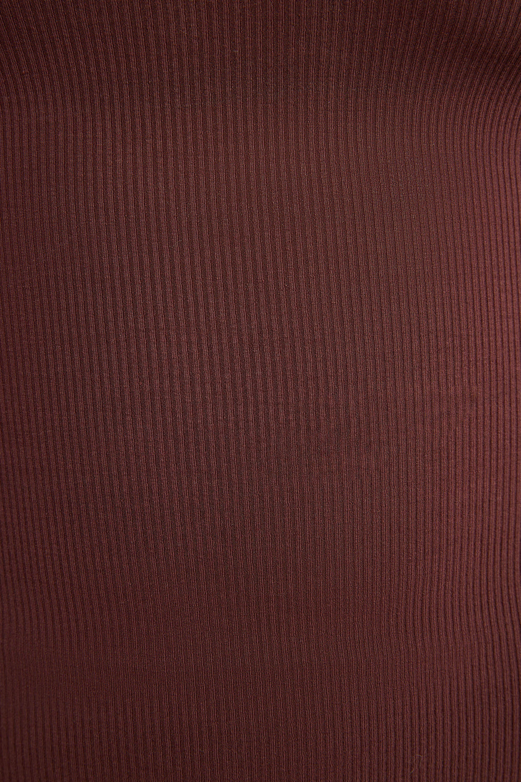 Ribbed Modal Square Neck Long Sleeve Top in Chocolate