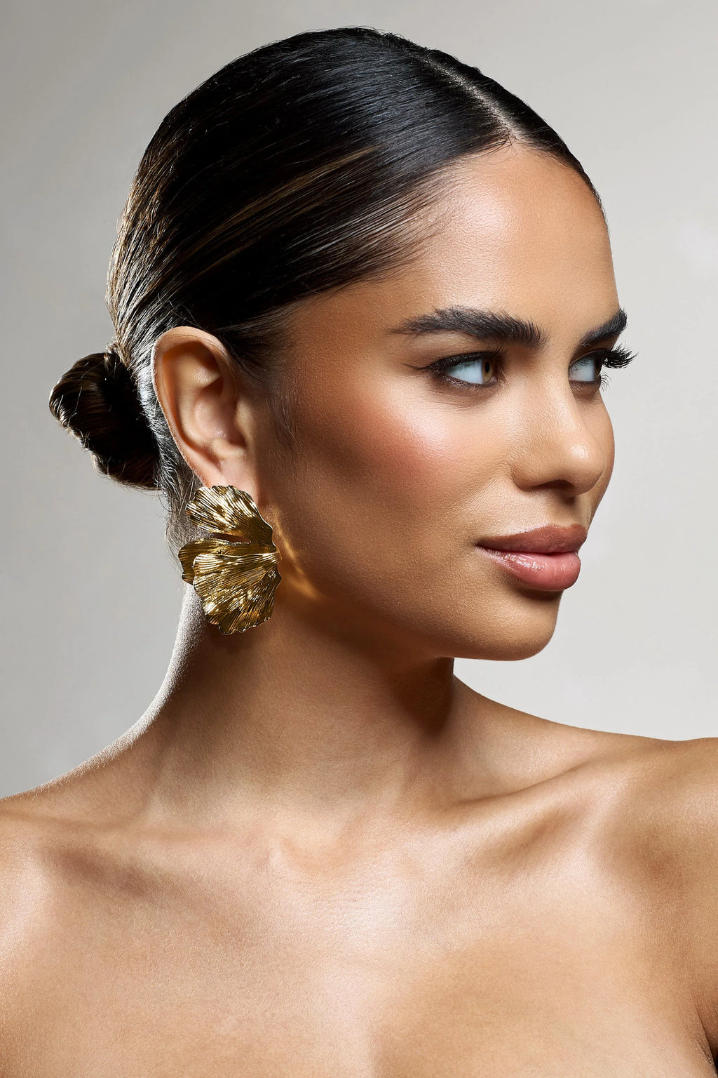 Banyan | Gold Abstract Statement Leaf Earrings