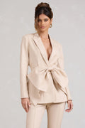 Gifted | Stone Plunge Blazer With Statement Bow