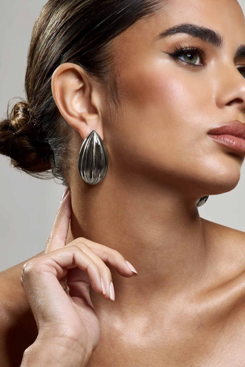 Hollis | Silver Statement Teardrop Earrings