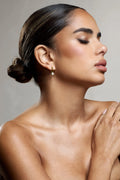Gloss | Gold Pearl Small Hoop Earrings