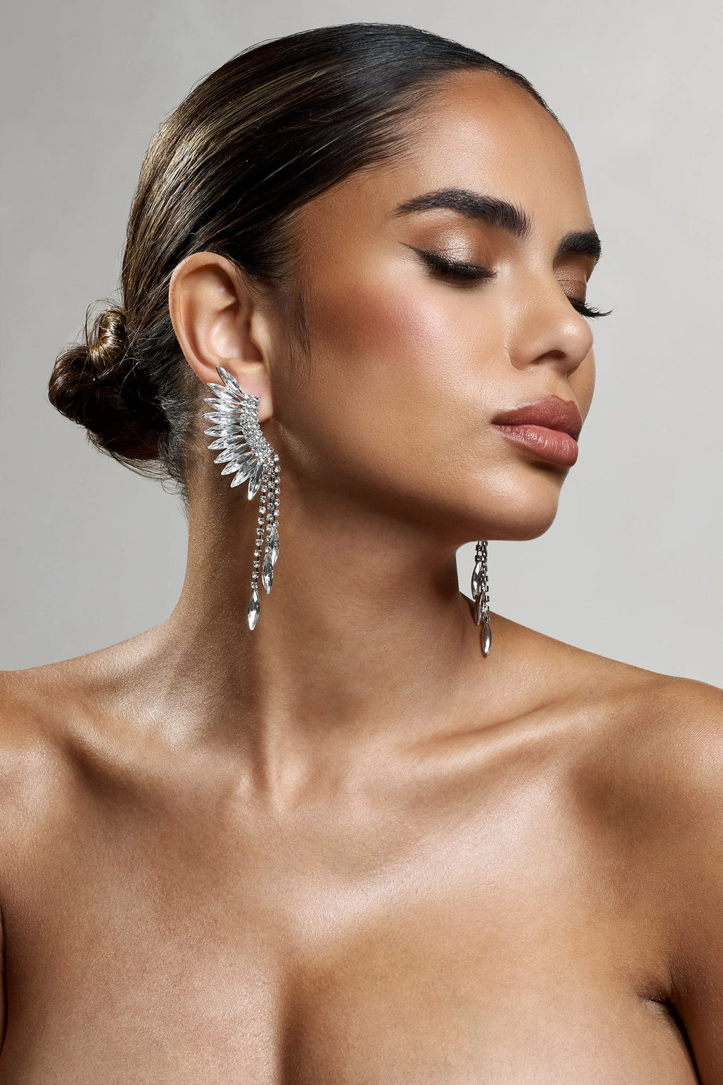 Mardi | Diamante & Silver Statement Dangle Earrings