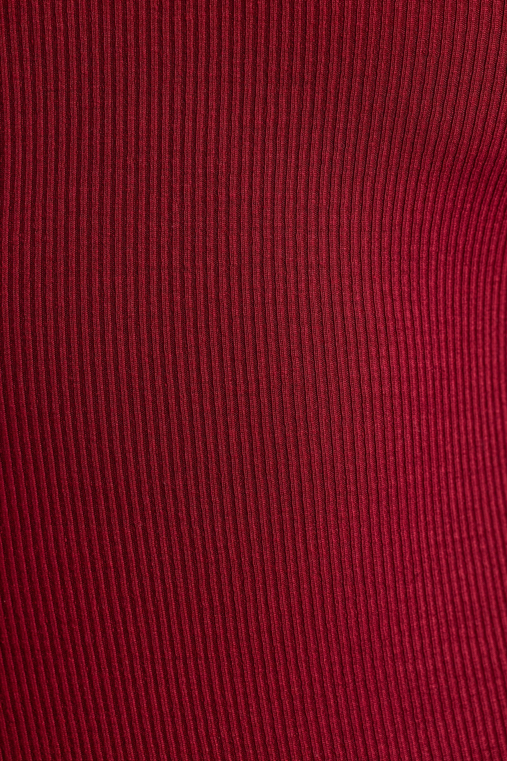 Ribbed Modal Long Sleeve Bodysuit in Maroon