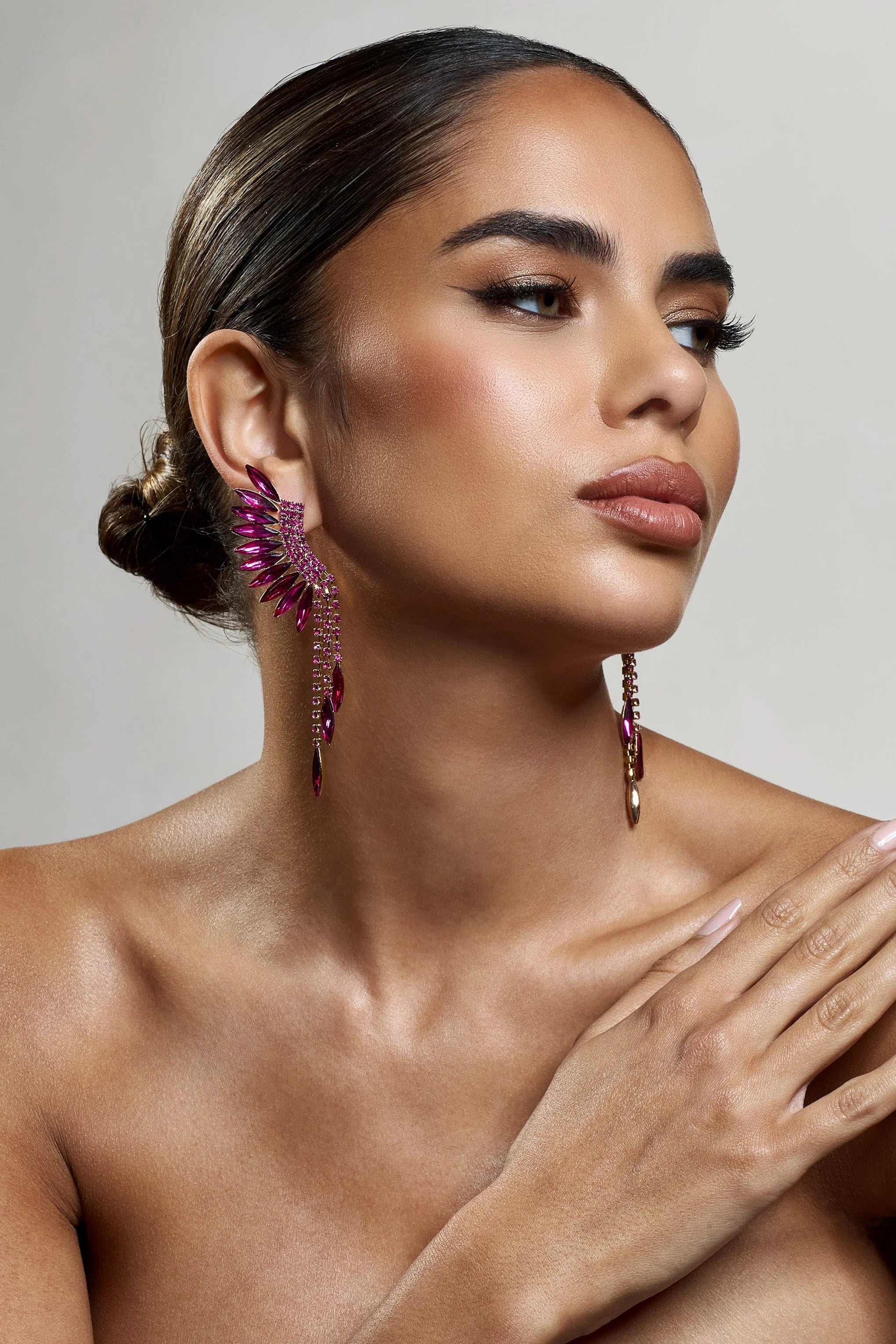 Mardi | Pink & Gold Statement Dangle Earrings