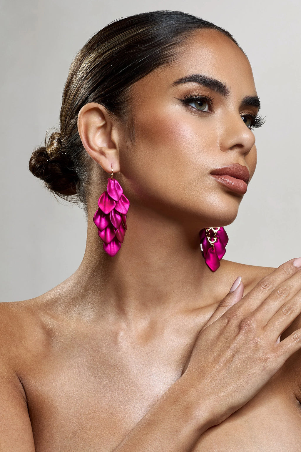 Hummingbird | Pink Petal Dangle Earrings