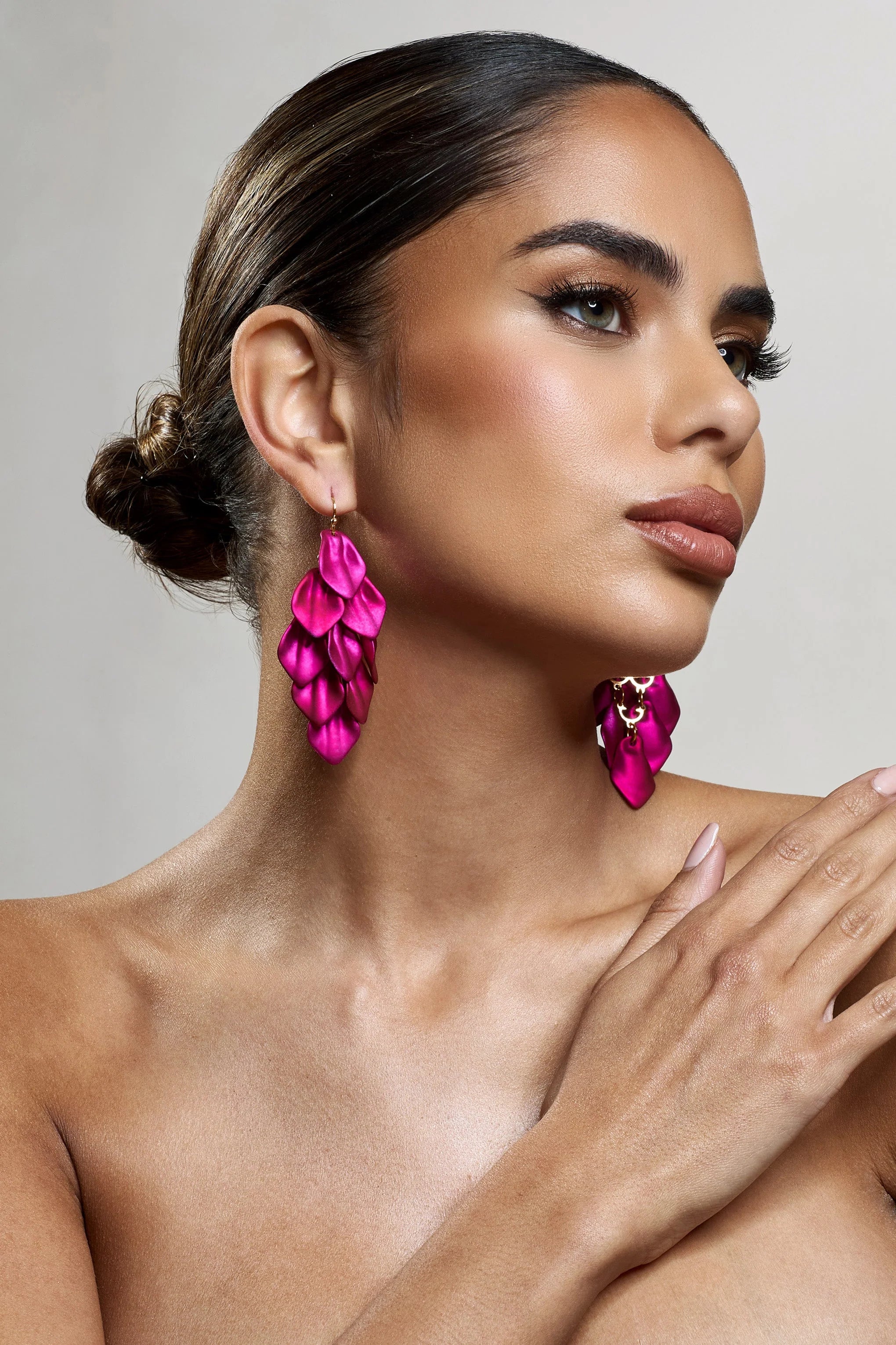Hummingbird | Pink Petal Dangle Earrings