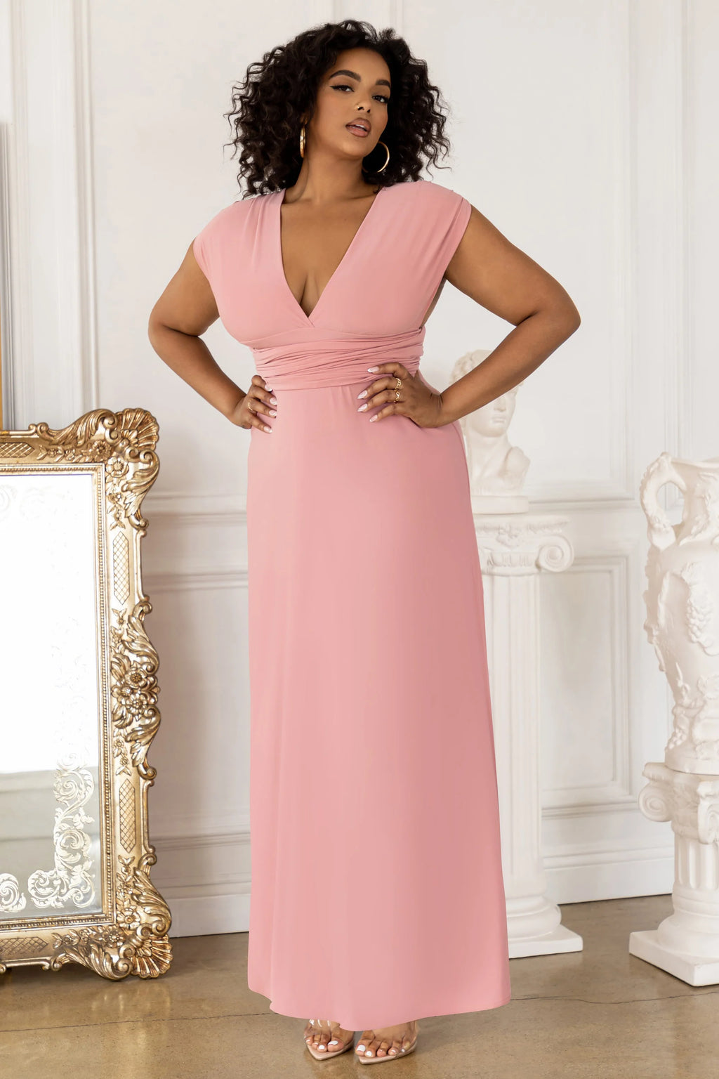 One Of A Kind | Plus Blush Multiway Maxi Dress