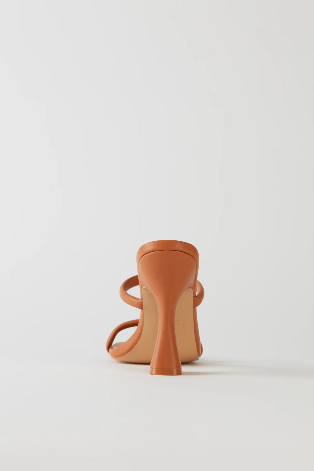 Leatherette Mule Heels in Tan