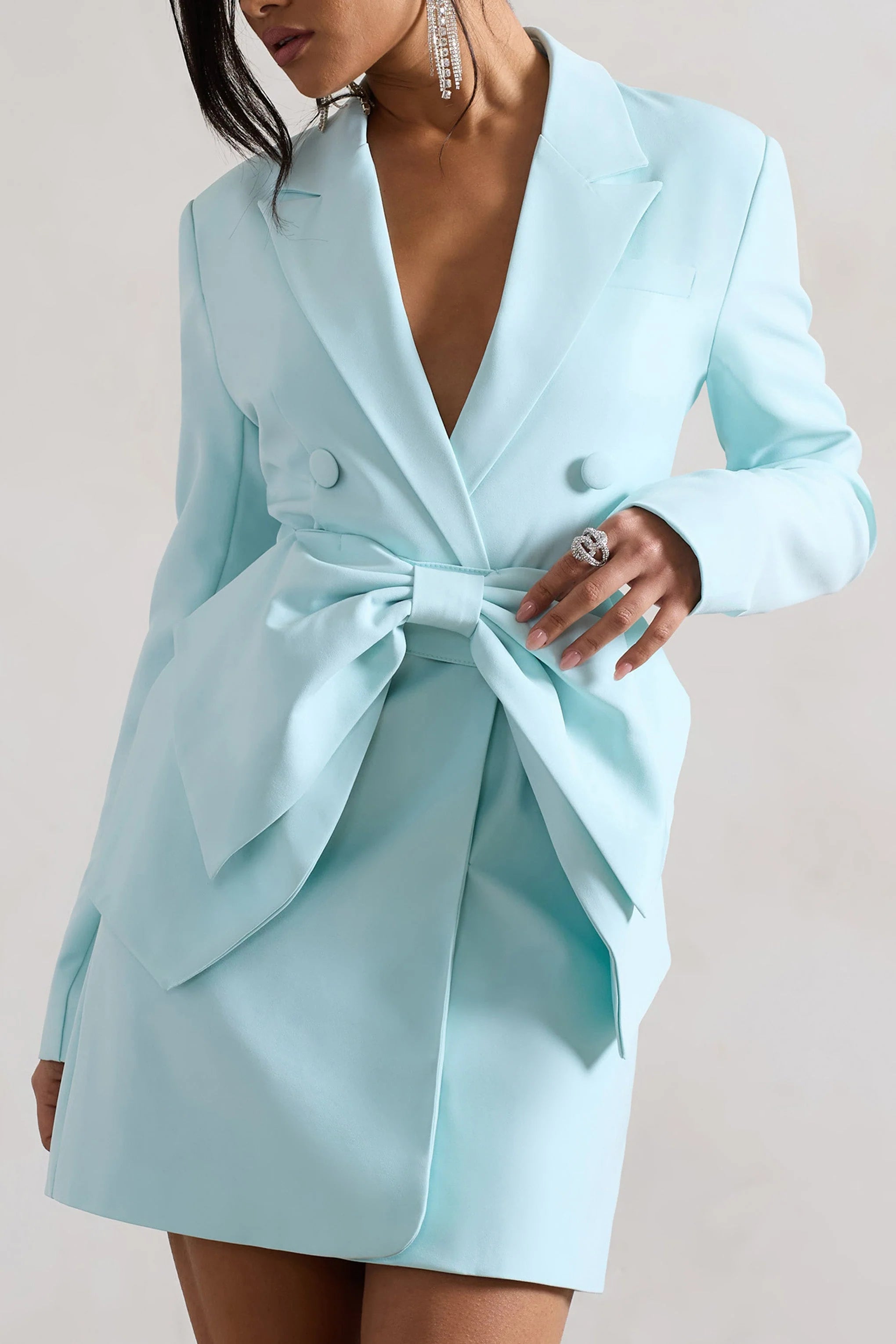 Prized | Iced Green Tailored Blazer Dress With Bow
