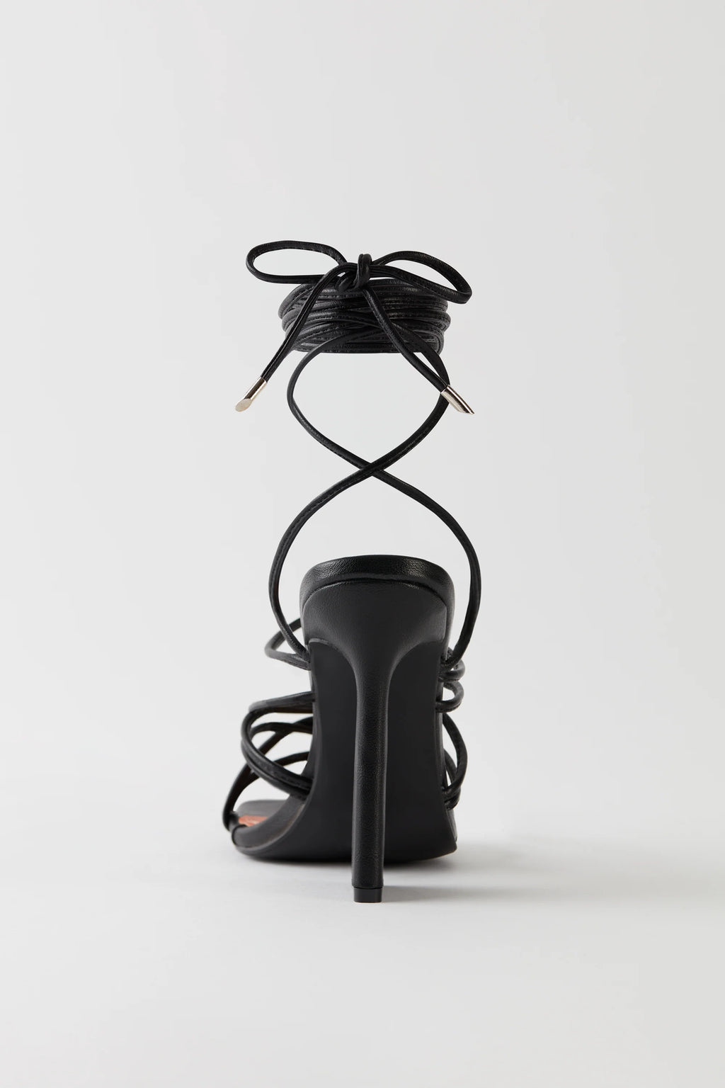 Leatherette Lace Up Heels in Black