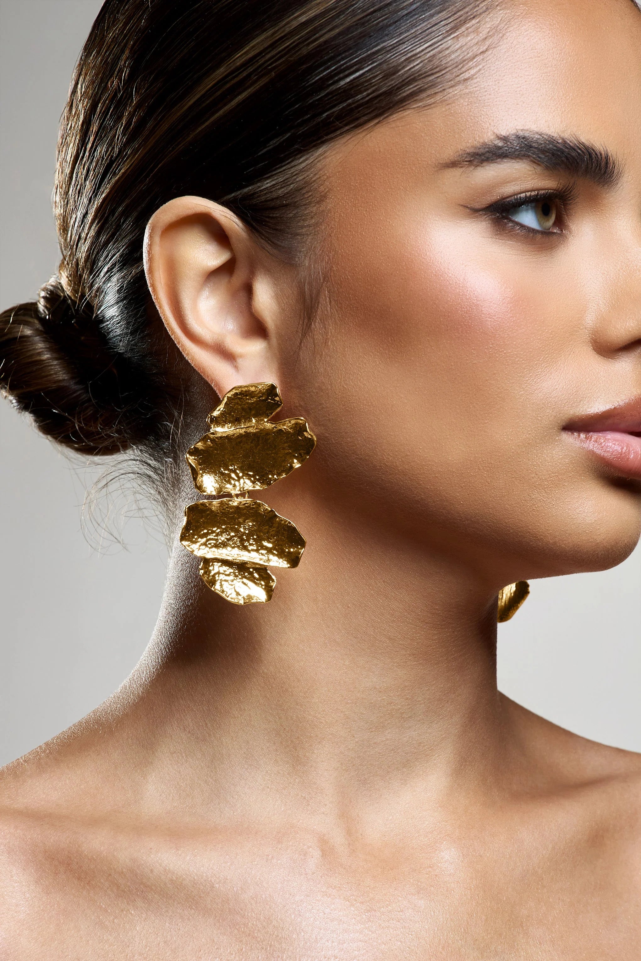 Sierra Madre | Gold Textured Abstract Drop Earrings