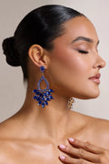 Sheridan | Blue Diamante Statement Earrings