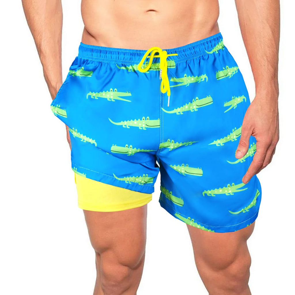 Crocodile Lagoon - 6 Mid-Length Hybrid Shorts