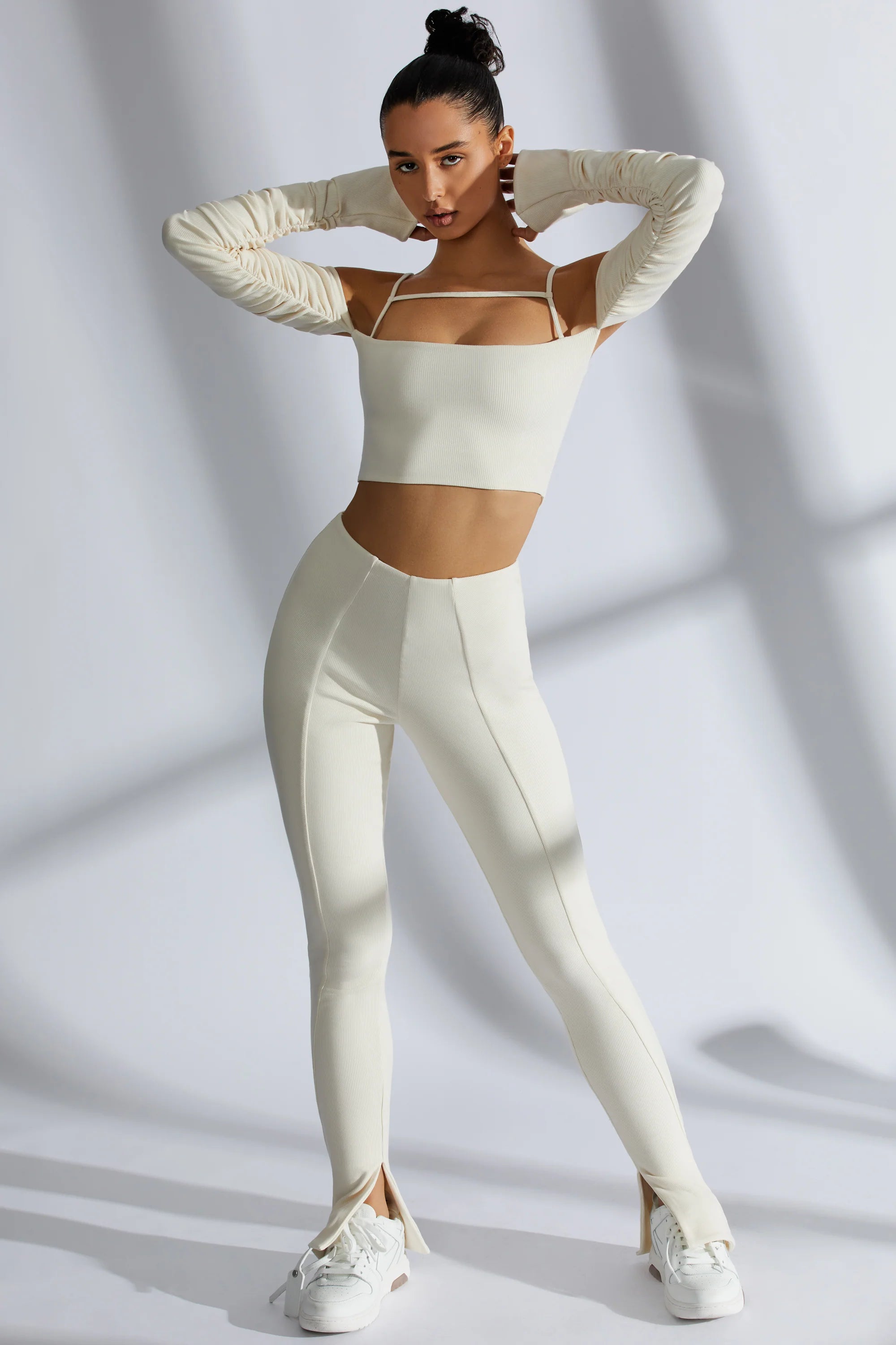 Ribbed Leggings in Ivory