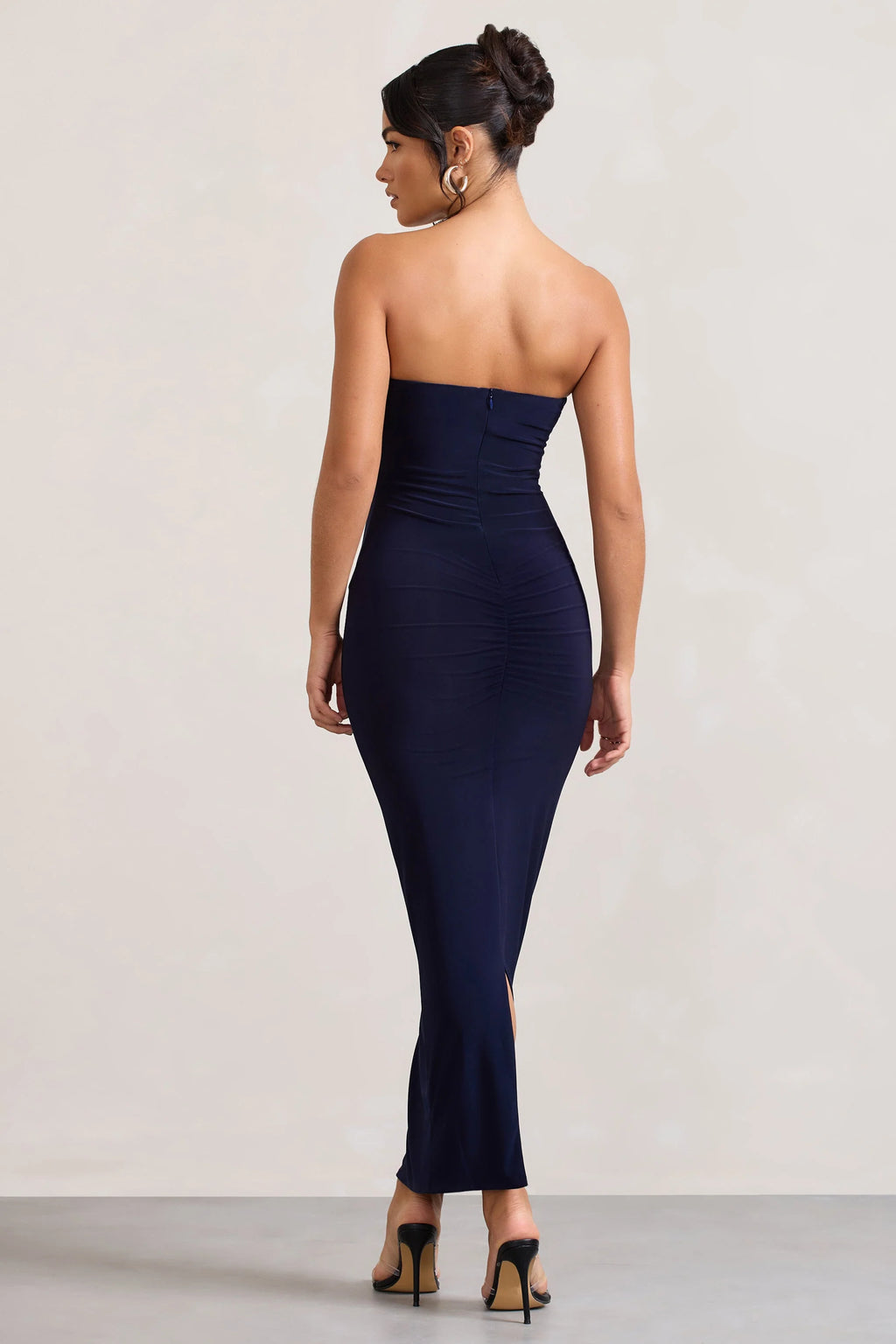 Evita | Navy Sweetheart Twist Detail Maxi Dress