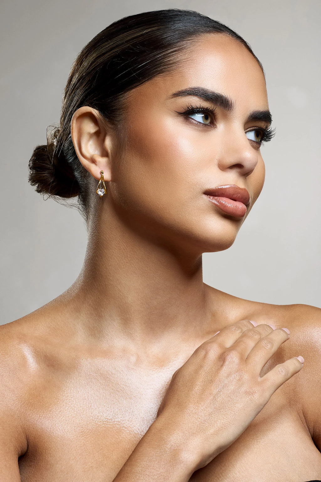 Adira | Gold Diamante Small Hoop Earrings