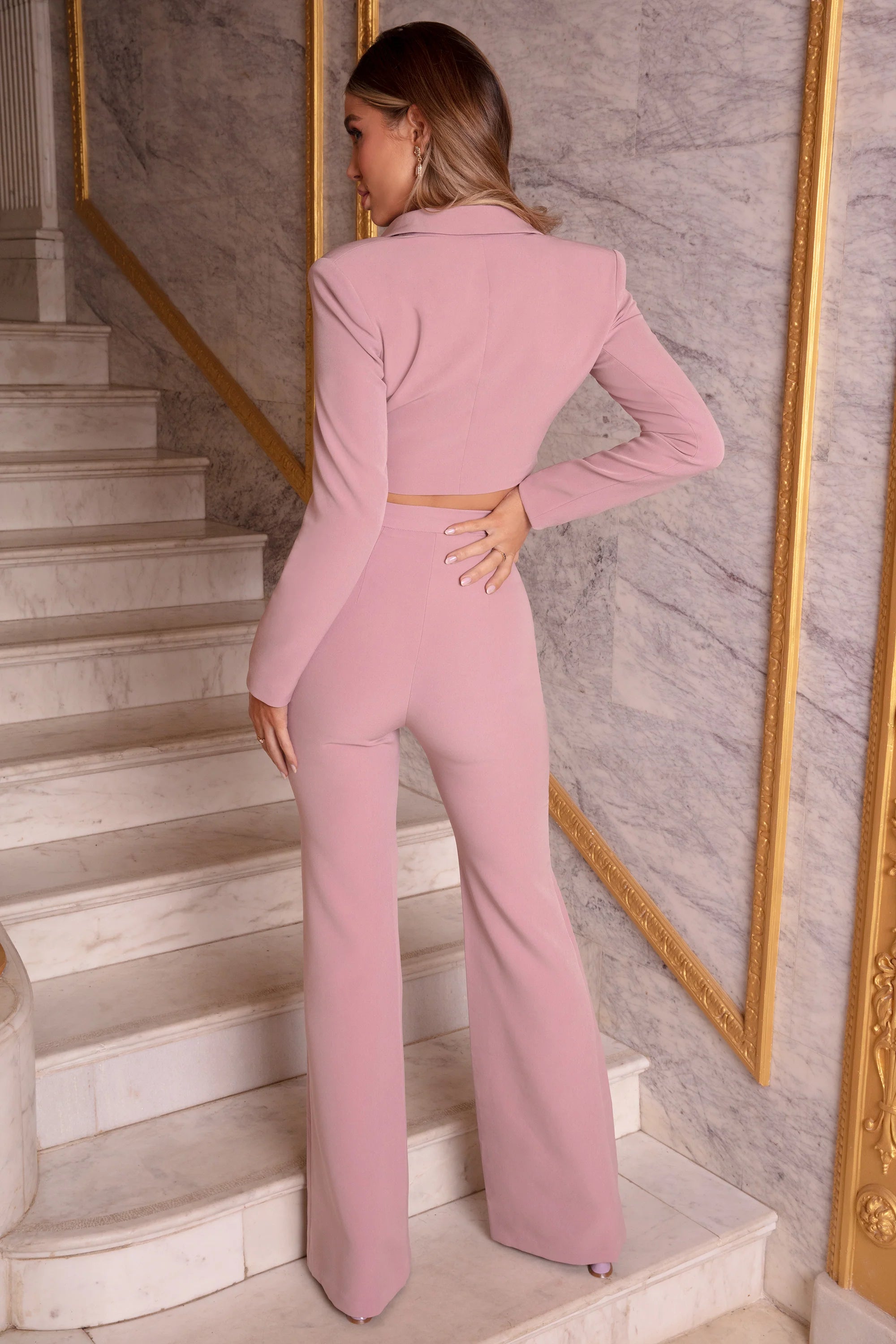 Try Harder Cropped Blazer in Mauve
