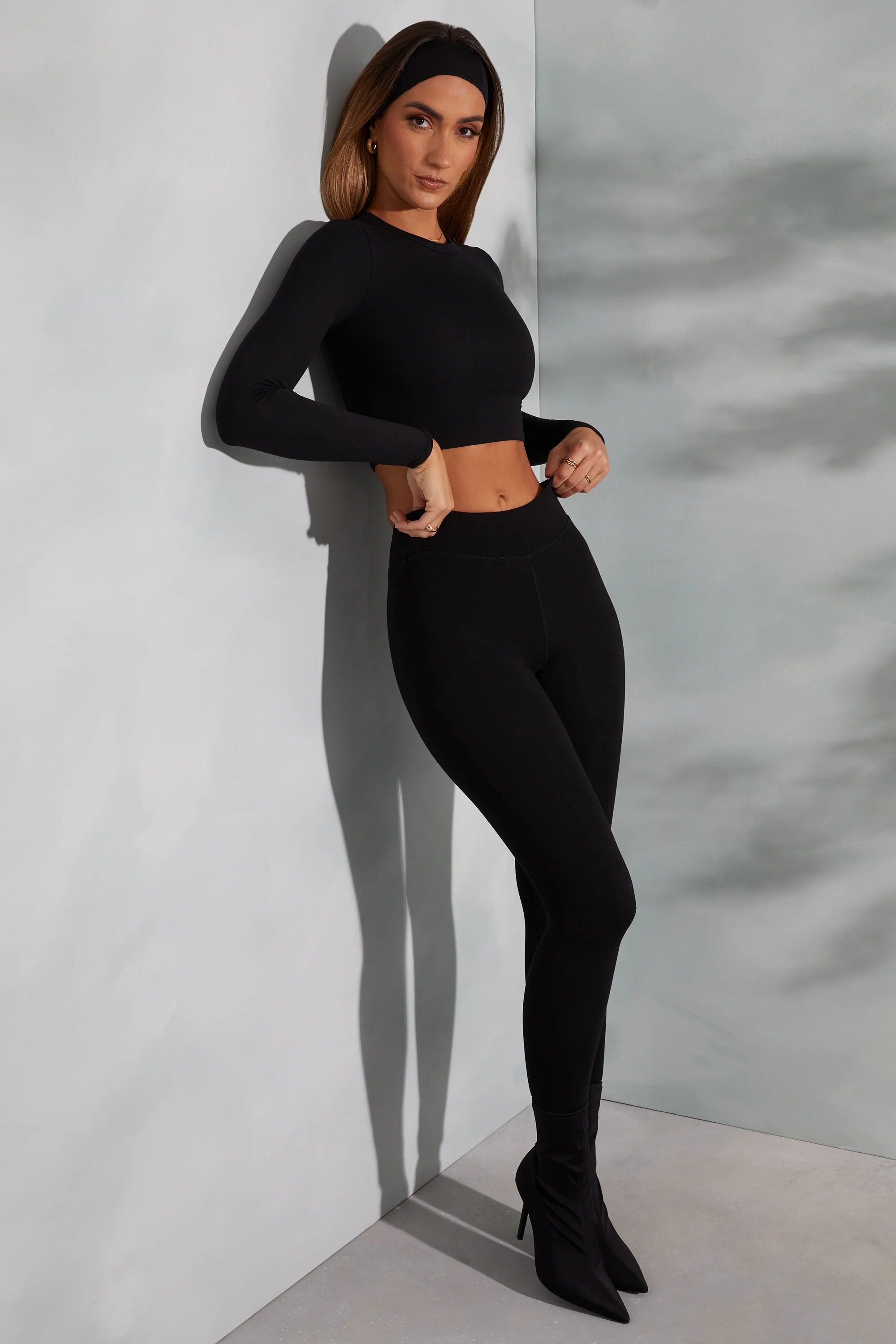 Petite High Waist Leggings in Black