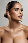 Sindri | Gold Diamante Hoop Earrings