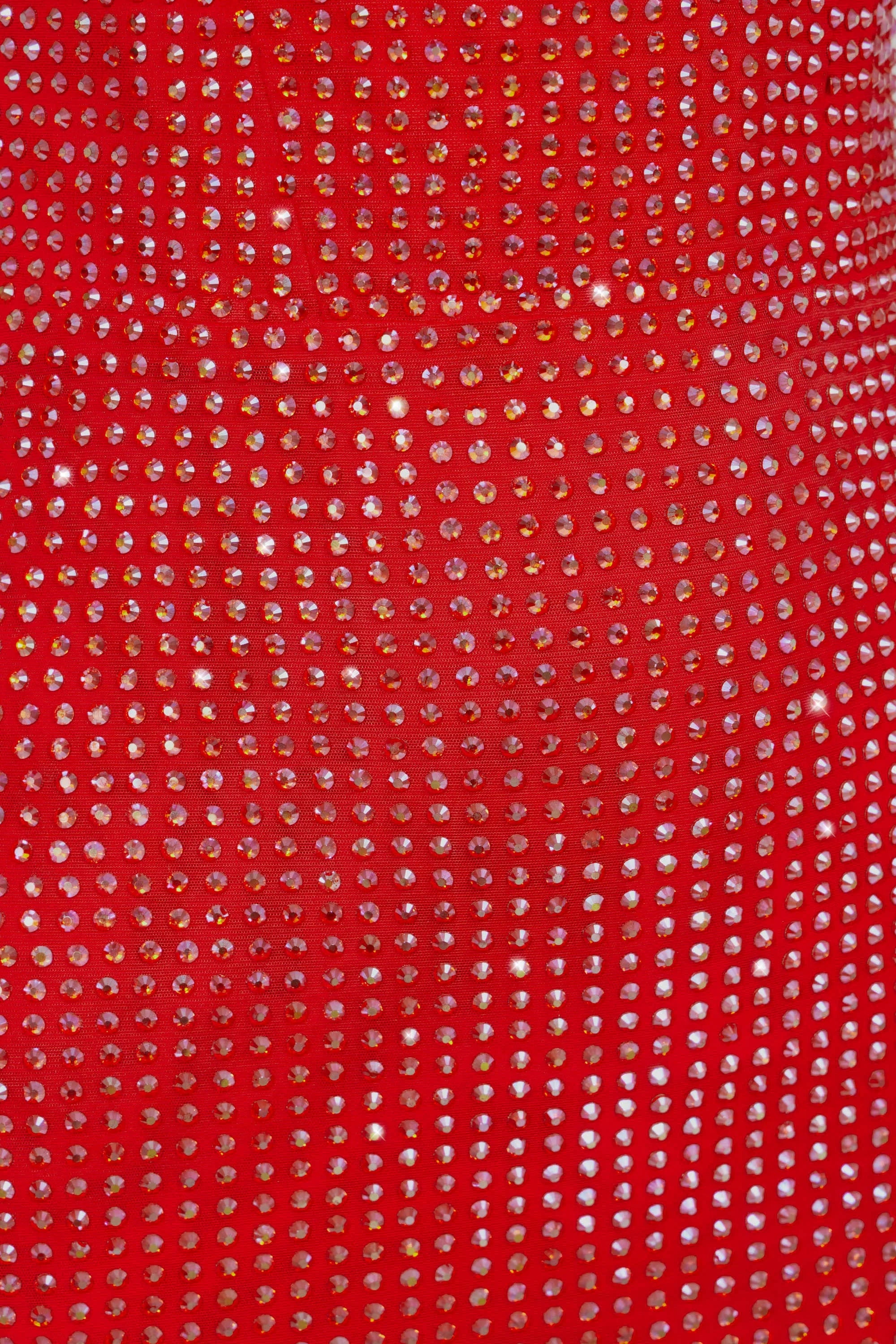 Embellished Corset Mini Dress in Fire Red