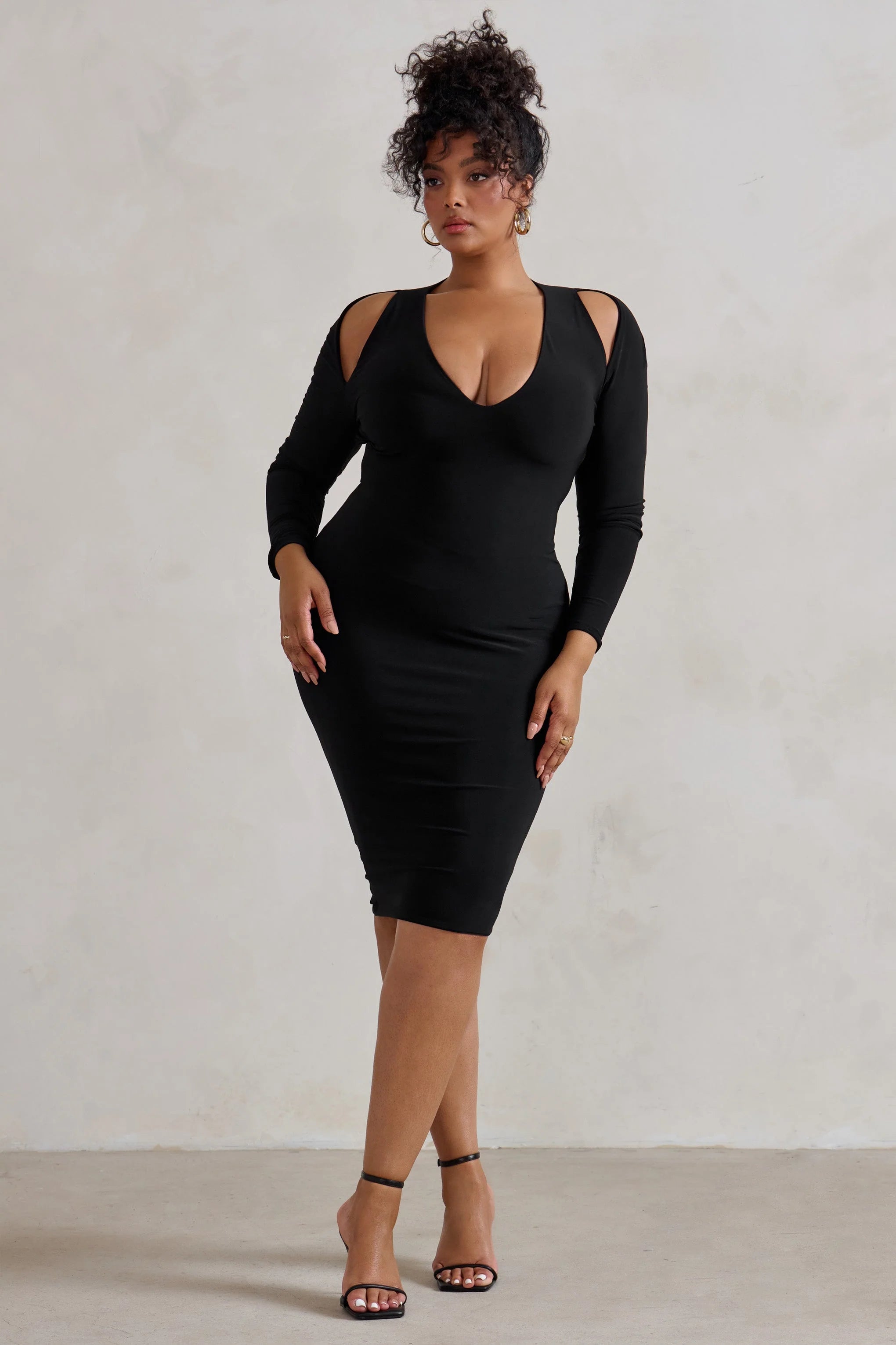 Get Serious | Black Cut Out Detail Backless Midi Dress