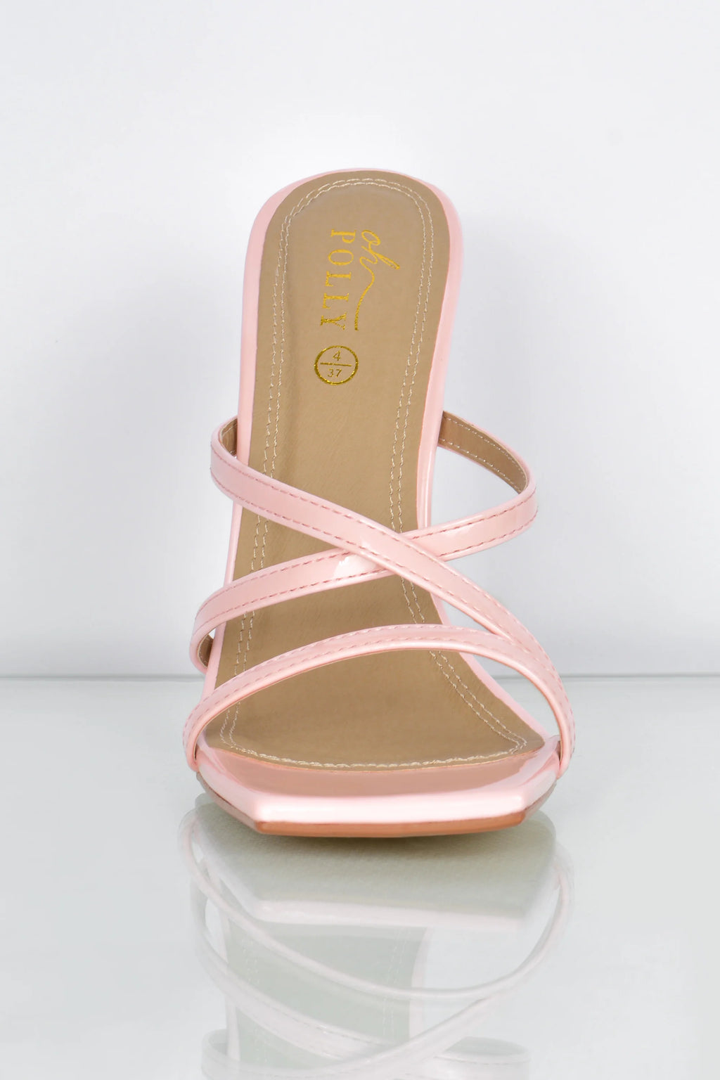 Cross My Path Strappy Mule Heels in Light Pink