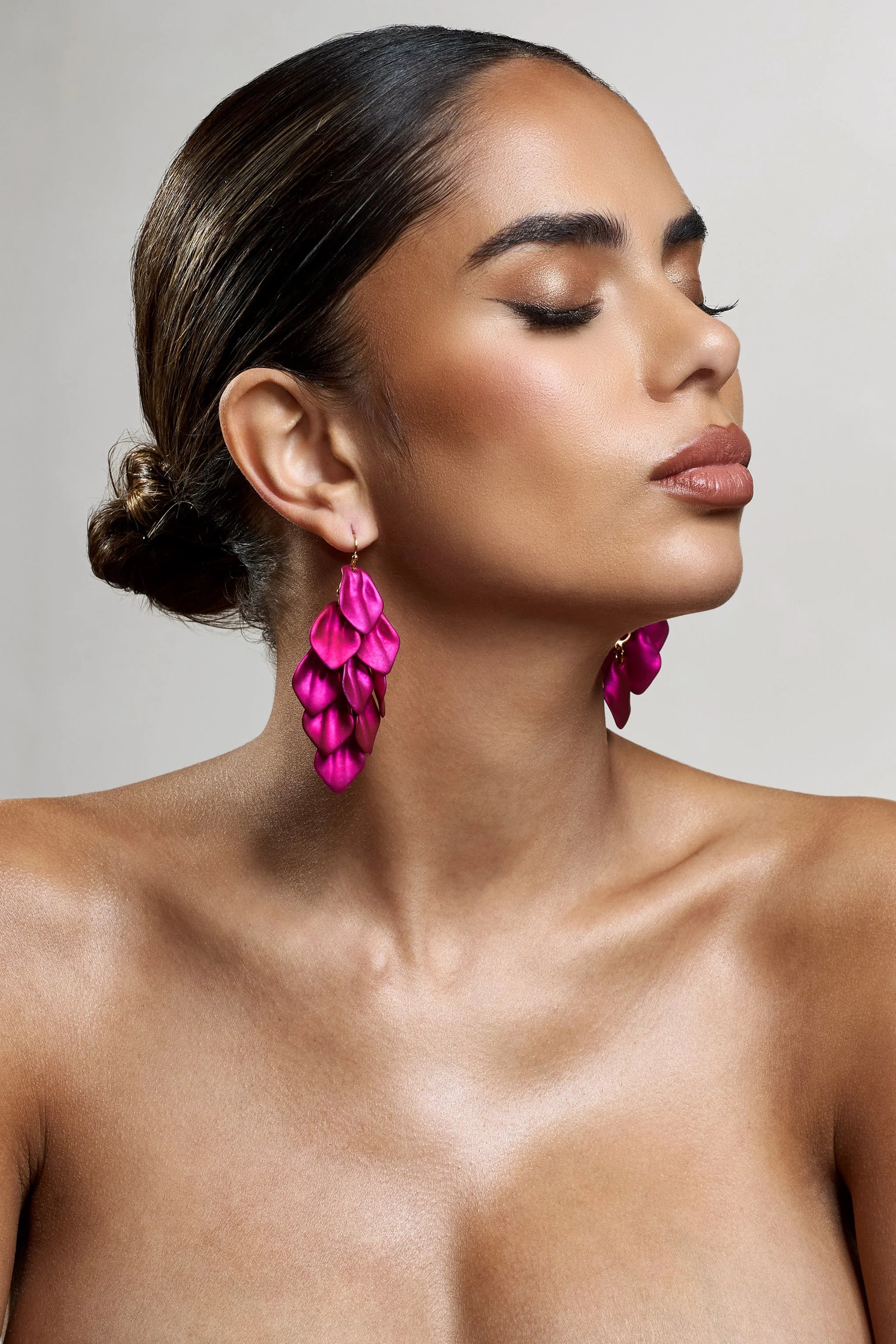 Hummingbird | Pink Petal Dangle Earrings