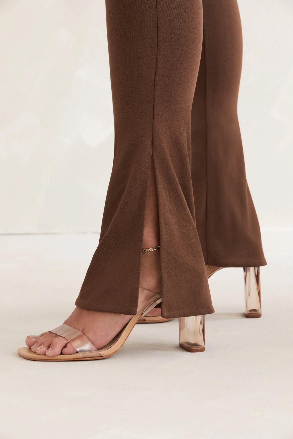 Tall Scoop Neck Backless Jumpsuit in Brown