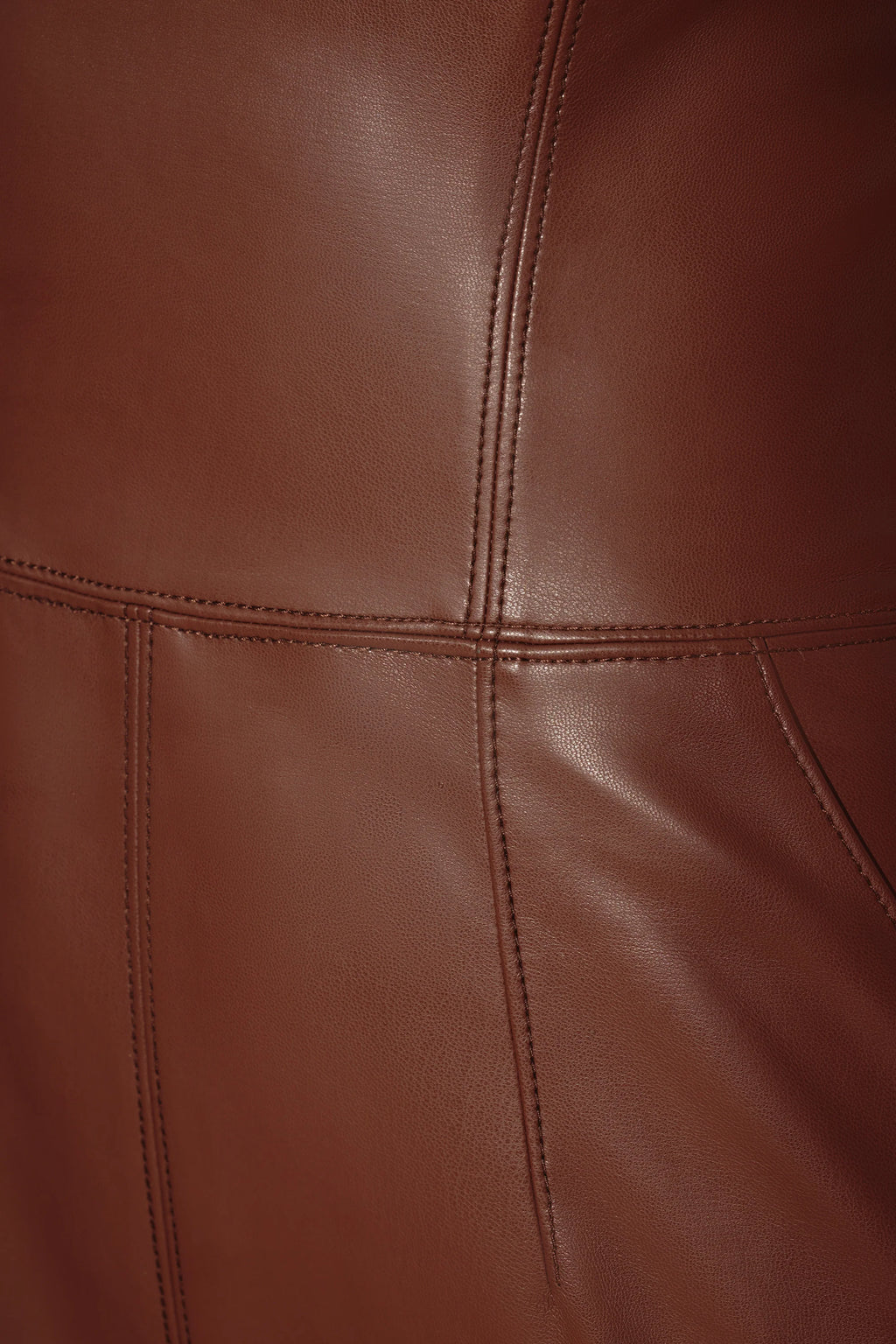 Tall Strapless Wide Leg Vegan Leather Jumpsuit in Brown
