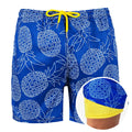Blue Pineapple - 6 Mid-Length Hybrid Shorts